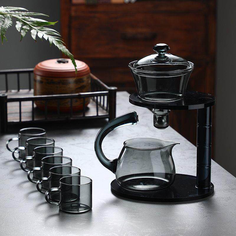 懒人泡茶器半自动泡茶器透明玻璃茶壶套装磁吸茶具全自动