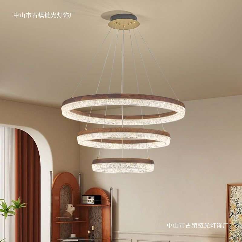 中古风复古创意简约餐厅餐桌圆形灯具极简大厅主灯客厅吊灯