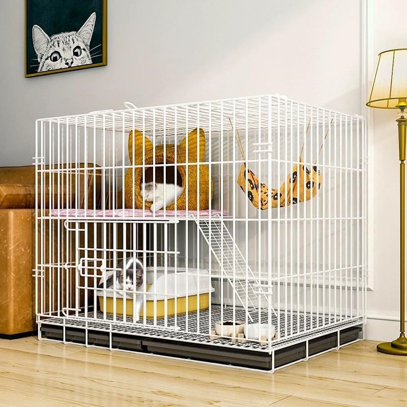 热销猫笼子家用养猫咪超大自由空间猫窝可折叠便携别墅厕所一体不