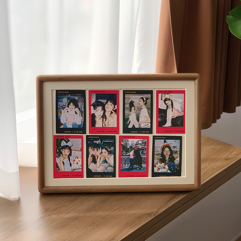 热销实木相框摆台定制6寸洗照片画框装裱A4高级感8寸桌面摆件七夕