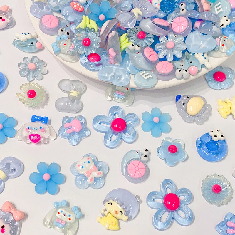 热销春夏新款半透明质感树脂配件冰透珍珠糖粒奶油胶3D立体装饰树