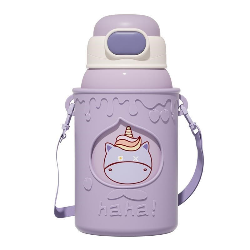热销保温杯儿童d男女生大容量水杯316不锈钢便携学生可爱水壶吸管