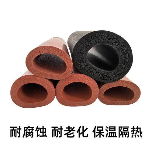 热销硅胶空心发泡圆管红色海绵套管O型插入式耐高温硅胶管保温隔