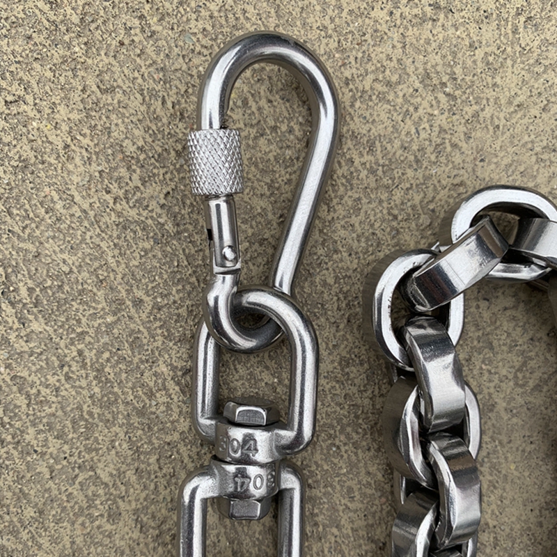 热销8毫米平面大型犬牵引比特杜高罗威纳卡斯罗不锈钢拴狗绳遛狗