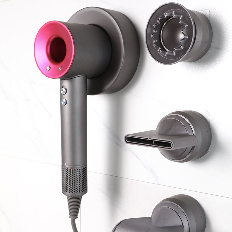 热销创意收纳免打孔墙上置物架子 适配戴森和徕芬吹风机支架配件