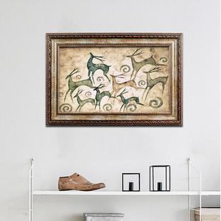 热销推拉电表箱仿古浮雕框遮挡配电柜壁画墙面凸出隐藏挂画导轨滑