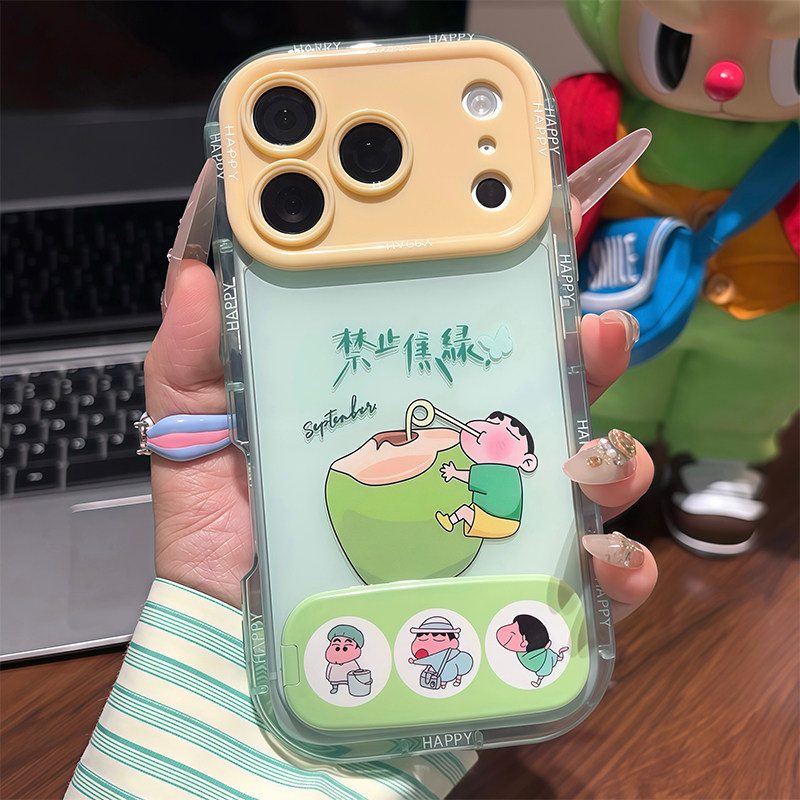 禁止焦虑小新支架新款适用苹果17pro手机壳iPhone16max12小米15华为mate70pura80k60note14荣耀400x200nova13