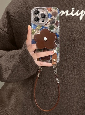 复古花支架新款适用苹果17Pro手机壳iPhone16max12小米15华为mate70pura80k60reno14荣耀300x200findx7nova13