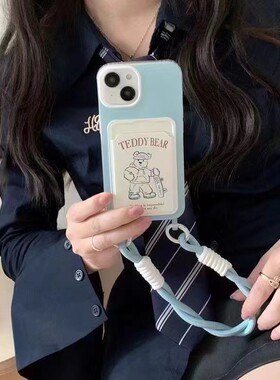 ins创意滑板熊苹果适用苹果15pro手机壳iPhone14max16小米13华为mate60reno10note11k70荣耀x90nova12一加ace