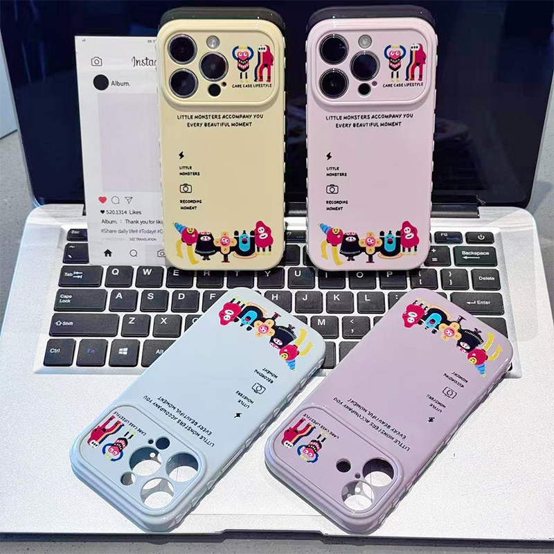 卡通相机小怪兽新款苹果17pro手机壳iphone16promax高级ip14plus可爱15por女款air创意13超火12防摔11保护套