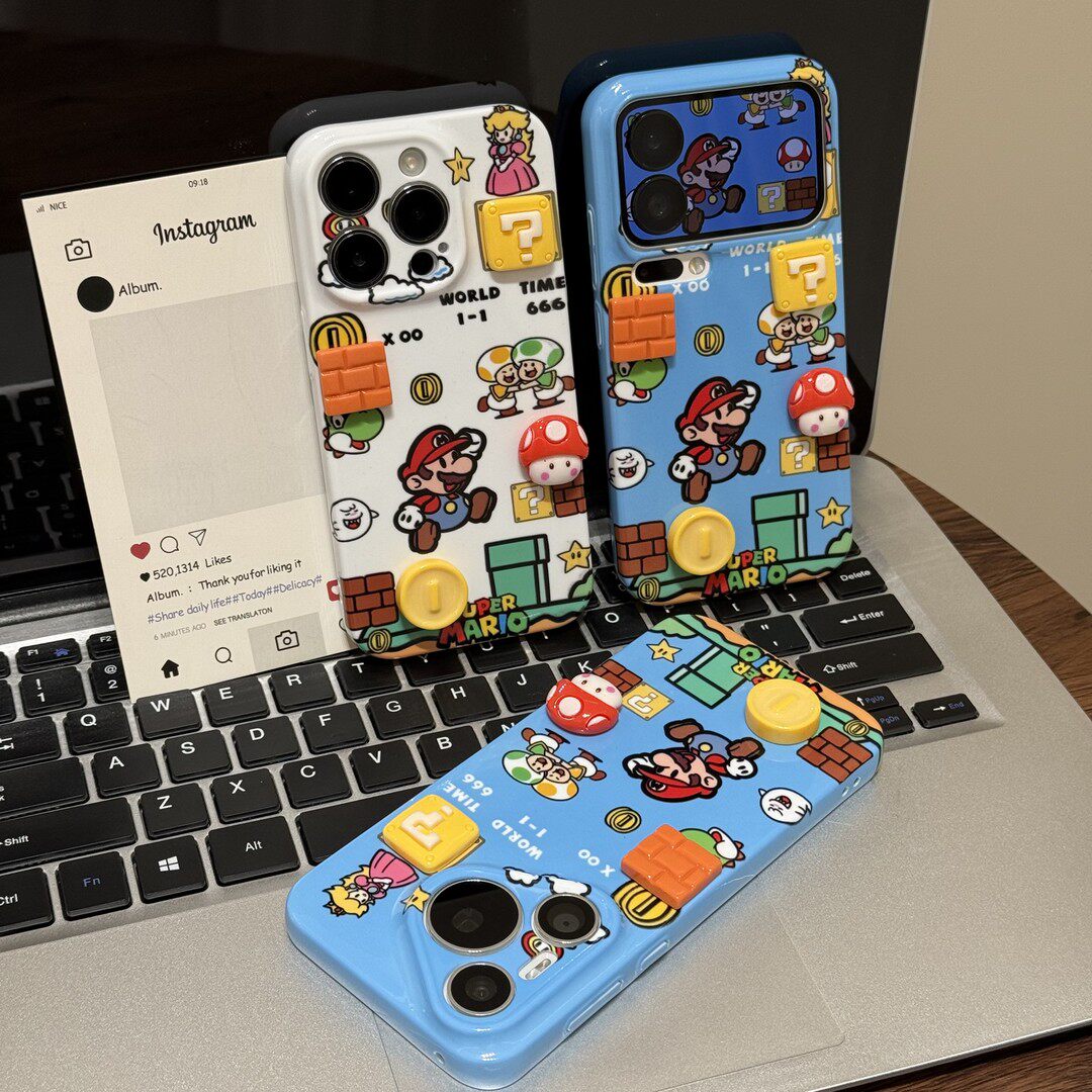 卡通马里奥立体公仔新款适用苹果17Pro手机壳iPhone16max小米17华为mate80pura80k90nova15reno14荣耀500x300