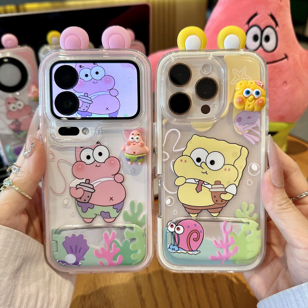 情侣海绵宝宝派大星新款适用苹果17Promax手机壳iPhone16pro小米15华为mate80pura70k90reno14荣耀500x300s50