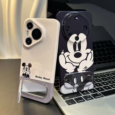 情侣托腮米奇新款适用苹果17Pro手机壳iPhone15max小米16华为mate80pura70k60nova14荣耀400x100一加ace5s30