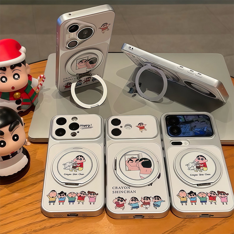 奶茶小新旋转支架新款适用苹果17Pro手机壳iPhone16max13小米15华为mate80pura80k90nova14荣耀500x300magic8