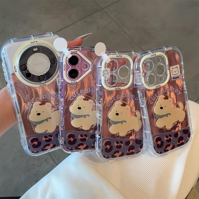 蓝棕拼纹西高地新款适用苹果16Promax手机壳iPhone14pro13小米15华为mate60pura80k70荣耀200vivox100nova12