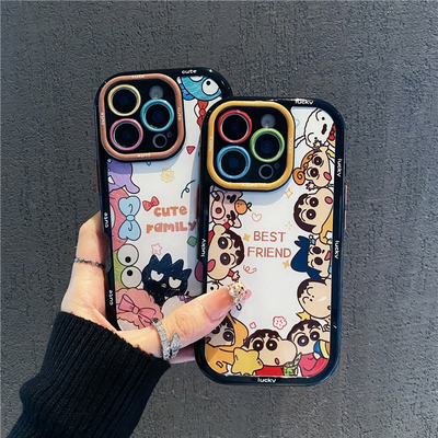 蜡笔小新全员新款适用苹果16Promax手机壳iPhone15pro小米14华为mate70p60k50荣耀100reno13nova12oppofindx8