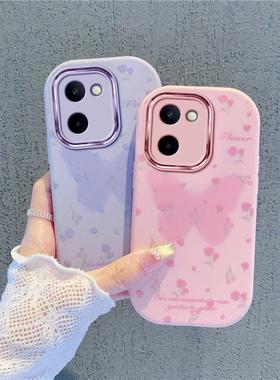 蝴蝶玫瑰花朵适用vivoY100I手机壳Y78新款Y77高级Y78+防摔Y78PLUS硅胶vivo全包vivi维沃viv0y女款voviy保护套