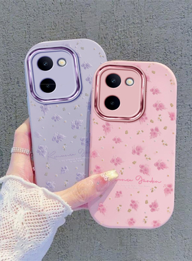 英文ins花朵适用vivoY100I手机壳Y78新款Y77高级Y78+防摔Y78PLUS硅胶vivo全包vivi维沃viv0y女款voviy保护套