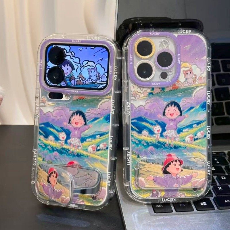 旷野小丸子支架巨好看适用苹果17Pro手机壳iPhone16max12小米15华为mate80pura70k90note14荣耀400x200一加13