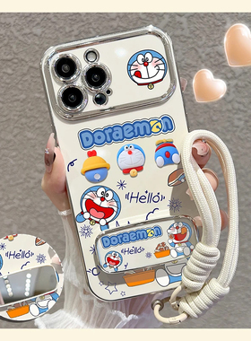 可爱叮当猫大视窗新款苹果16pro手机壳iphone15max11小米14华为mate60nova13k50p70reno12荣耀vivox100Magic6