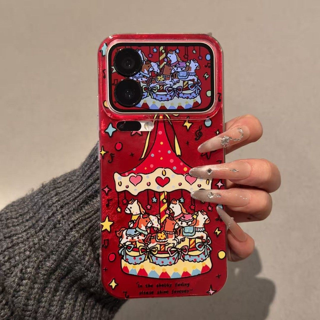 新年彩色星星旋转木马适用苹果17Pro手机壳iPhone16max小米15华为mate80pura70k90Reno14荣耀400x300一加ace5