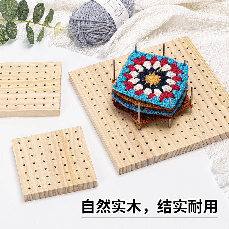 毛线祖母方格钩编六角定位板图片