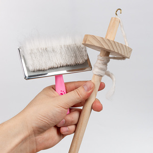 纺线锤手工DIY毛线合股宠物猫狗毛围脖编织工具实木手摇绕线捻线