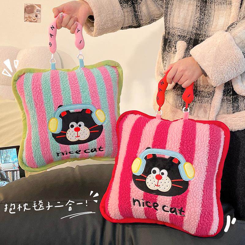 抱枕被二合一两用2025新款冬季加厚懒人靠枕毯子办公室午睡枕头