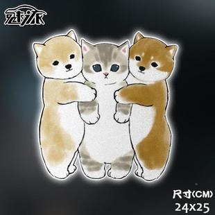 .社畜猫打工人上班猫咪动物卡通反光汽车贴纸车身贴车门贴后玻璃
