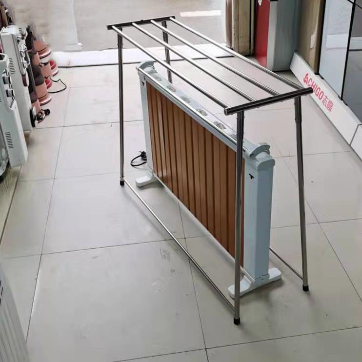 不锈钢移动取暖器烘衣架子晒被子室内飘窗落地装配毛巾婴儿晾衣架