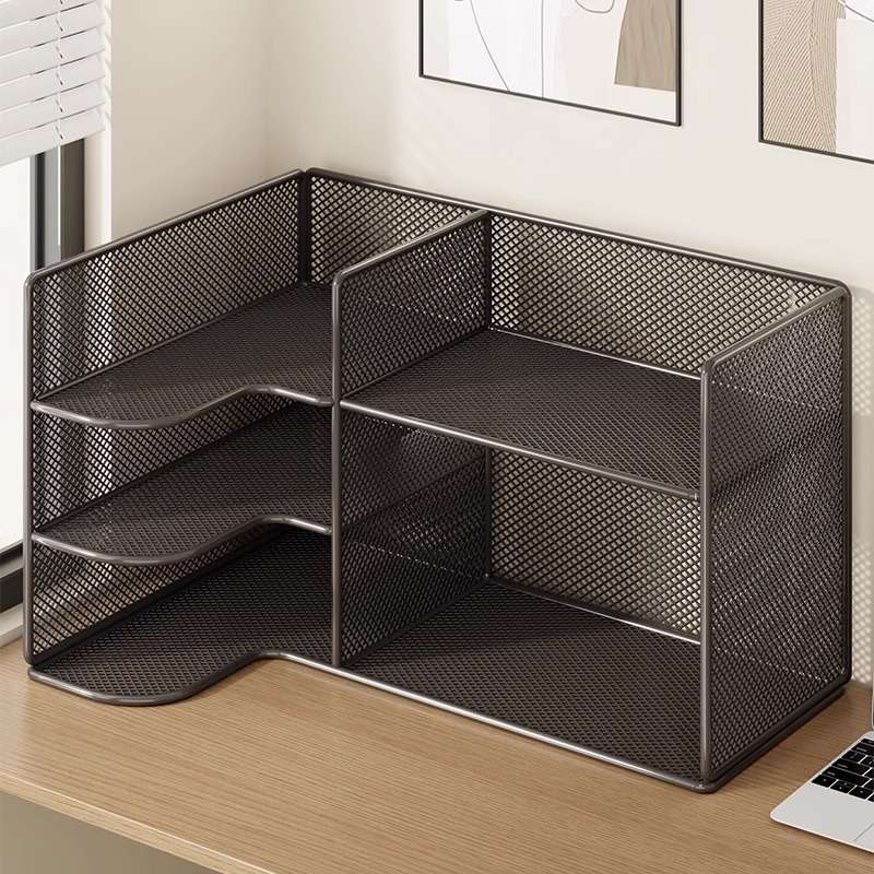 桌面收纳盒分层置物架办公桌上大容量储物筐资料档案多层整理神器