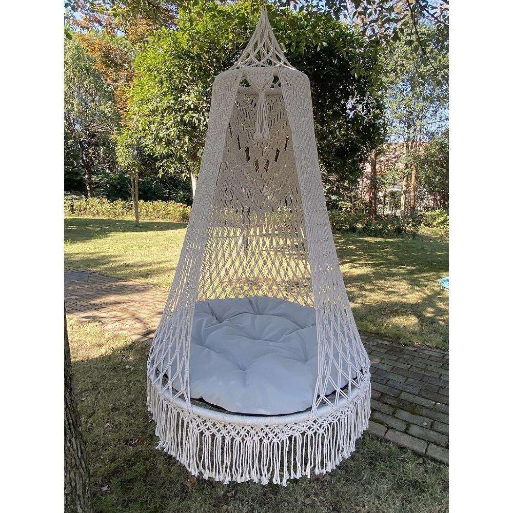 手工绳编吊篮椅子室内秋千卧室家用阳台户外庭院懒人摇篮网红吊床