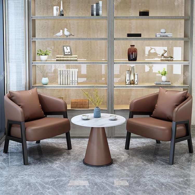 简约现代商务休闲接待沙发茶几组合酒店大堂休息区办公室洽谈桌椅