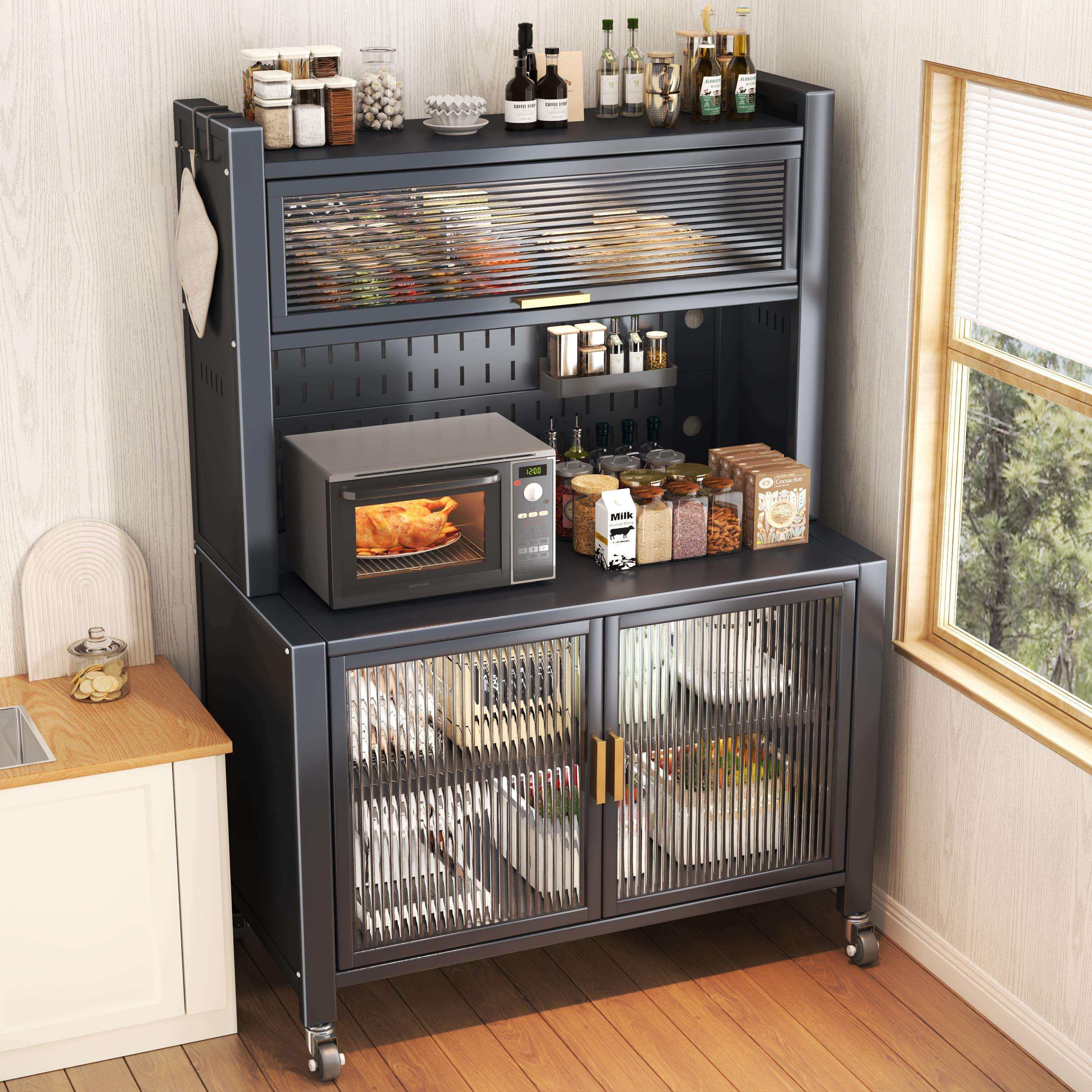 厨房置物架家用多层微波炉餐边柜靠墙一体储物柜多功能钢制收纳柜,模玩/动漫/周边/娃圈三坑/桌游,模型制作工具/辅料耗材,淘宝优惠券,粉丝福利购,淘宝优惠卷