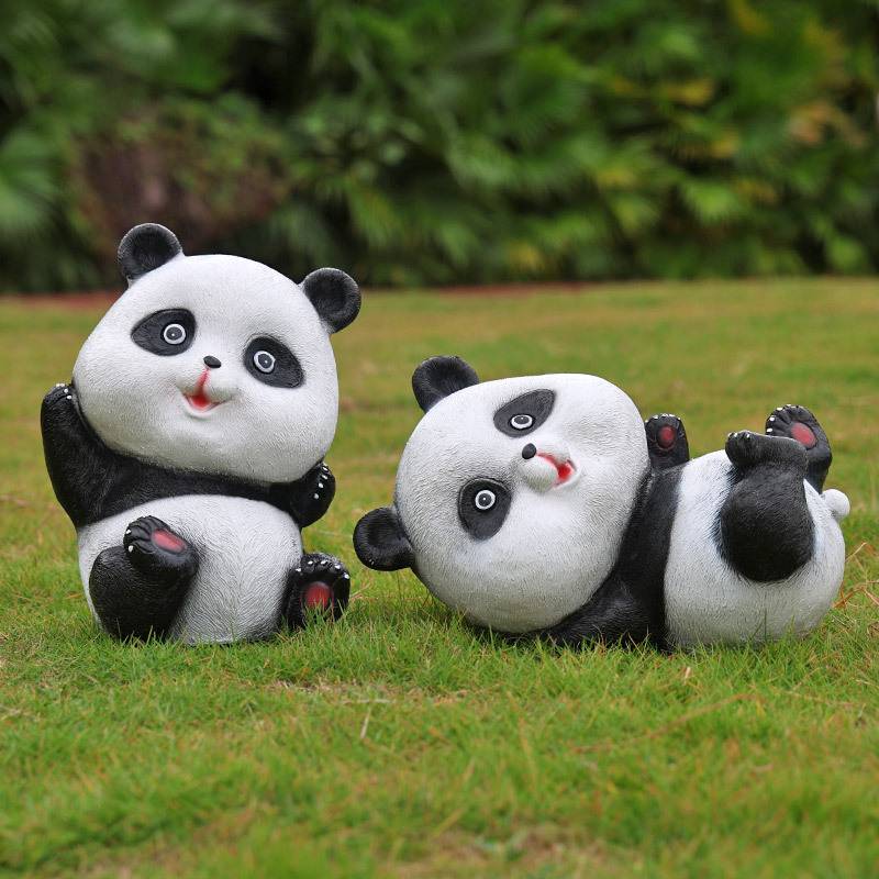 户外仿真熊猫雕塑庭院装饰花园摆件别墅院子小区草坪园林景观小品