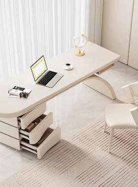 法式款油风书桌家用设计师轻奢现代简约写奶字性实木网88735红办