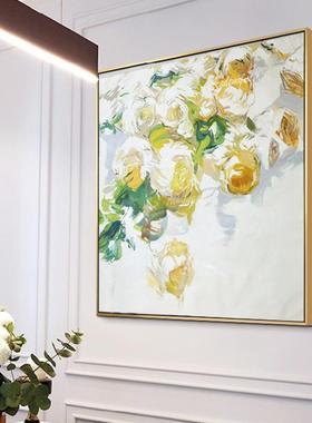 NNER手绘l9现代抽纯象油画装饰画关法式客厅美式轻奢玄挂画花卉伦