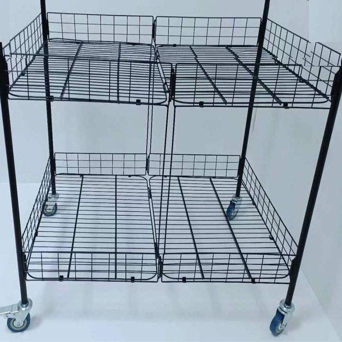 折物叠移动摆家摊带ZSX扶手万向轮网红推不车超市货架居置架促销