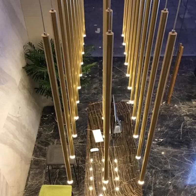 复式楼中楼挑空吊灯led现代简约创意装饰长条吊线别墅旋转楼梯灯