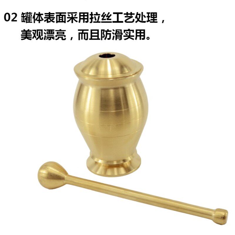 加厚纯铜捣药罐中药捣桶 家用优质研钵药缸 药具铜制捣药器