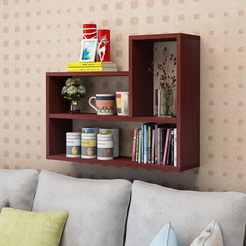 实木墙上置物架壁挂吊柜墙壁柜储物柜隔板卧室创意格子书架免打孔,住宅家具,搁板/置物架/家用陈列架,淘宝优惠券,粉丝福利购,淘宝优惠卷