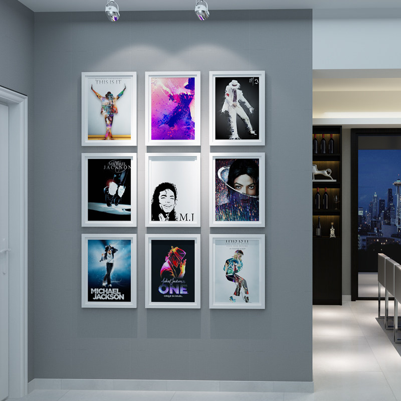 实木照片墙 创意公司文化墙相片墙 过道玄关客厅相框墙组合