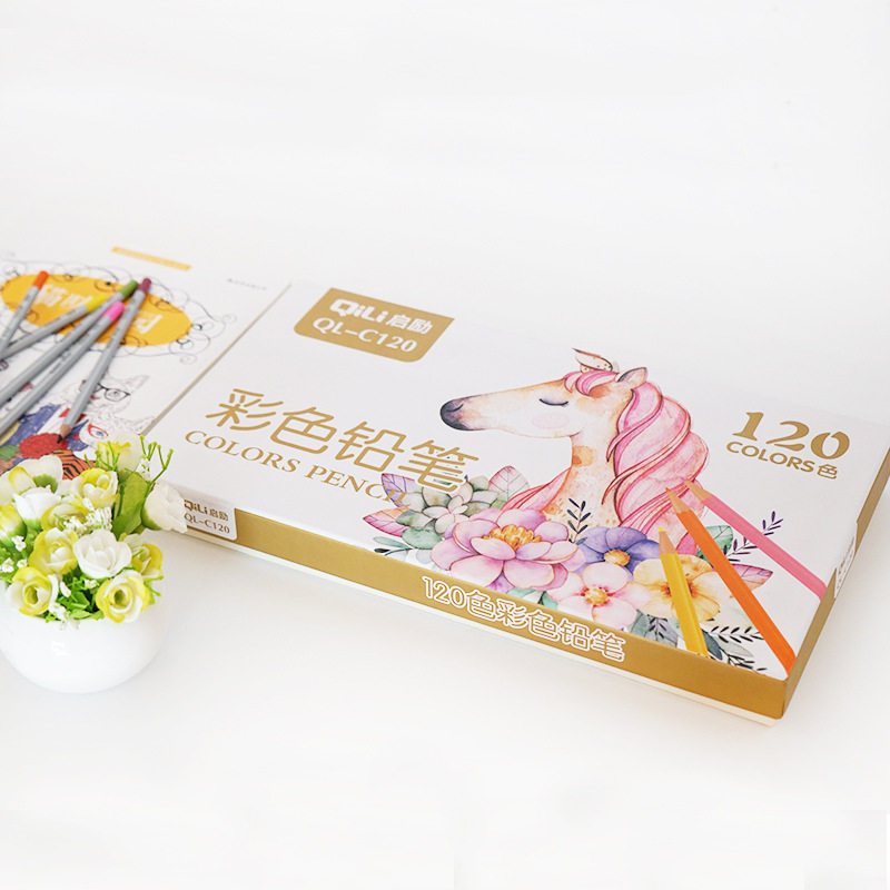 启励120色水溶性彩铅适用于填色 学生手绘彩色铅笔 秘密花园彩绘