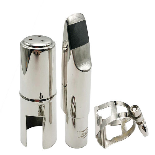 次中音降B萨克斯金属笛头套装大萨吹嘴护帽哨片固定夹铜环三件套