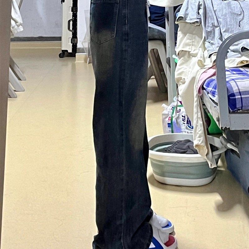 25中大童装阔腿微喇牛仔裤新款儿童高腰宽松拖地显瘦裤子女童春夏