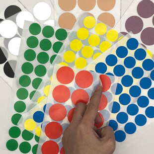 TAKESHOW圆点贴纸彩色标签分类圆形不干胶自粘小圆点幼儿园拼图索