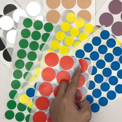 TAKESHOW圆点贴纸彩色标签分类圆形不干胶自粘小圆点幼儿园拼图索
