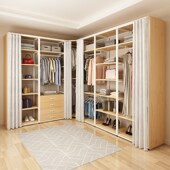 步入式 衣架实木卧室挂衣架收纳架 衣柜衣帽间置物架金属铁艺开放式