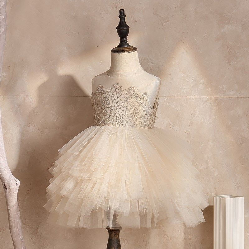 女童公主裙婴儿童装六一演出服礼服洋气女宝宝周岁生日夏季蓬蓬纱