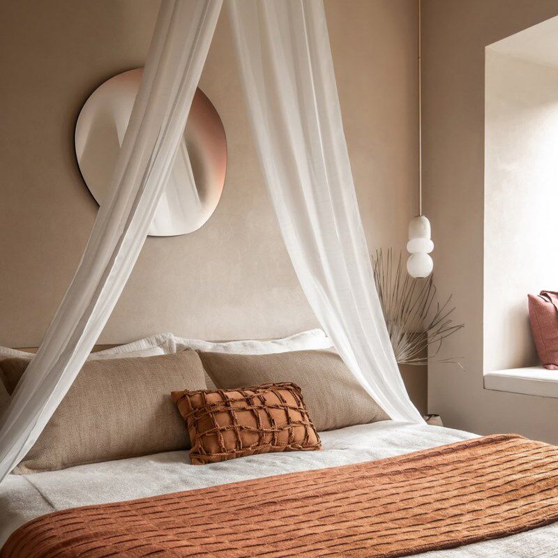 柏洛斯侘寂风复古棕麂皮绒民宿床头长方形腰枕客厅高端沙发抱枕套